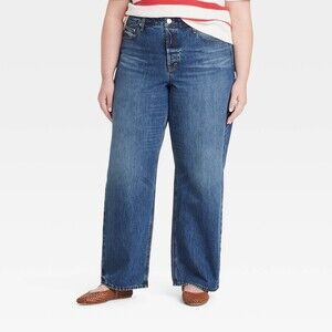 Mid-Rise 90's Baggy Jeans - Dark Wash 8